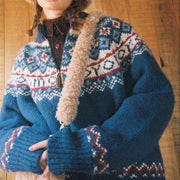 Women's Turtleneck Knit Cardigan, Thick Vintage Sweater Coat – Autumn Casual