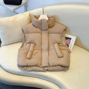 Women's High Waist Cotton Vest | Short Autumn Winter Padded Vest