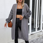 Women's Leopard Print Long Cardigan Coat – Casual