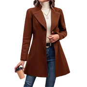 Women's Slim-Fit Woolen Coat | Lapel Winter Outerwear