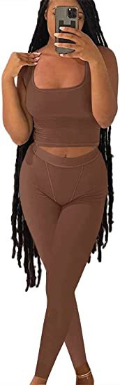 Women's Yoga Two-Piece Suit – Sleeveless Vest & Cropped Pants Set
