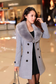 Plus Size Wool Coat | Women's Double-Breasted Winter Jacket