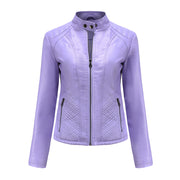 Women's PU Leather Motorcycle Jacket