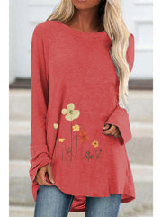 Floral Print Blouse | Women's Casual Long Sleeve Polyester Top