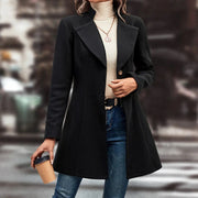 Women's Slim-Fit Woolen Coat | Lapel Winter Outerwear