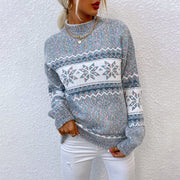 Women's Snowflake Half Turtleneck Sweater | Winter Christmas Knit Pullover