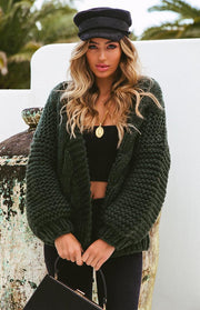 Women's Jacquard Loose Cardigan Coat – Casual