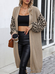 Women's Leopard Print Long Cardigan Coat – Casual