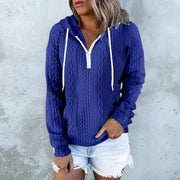 Women's Twist Texture Hoodie Drawstring Sweatshirt | Casual Daily Wear