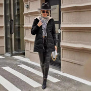 Women's Hooded Slim Fit Fleece Lined Coat | Mid-Length Winter Jacket