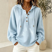Hooded Knit Cardigan | Women's Relaxed Solid Color Long Sleeve Sweater