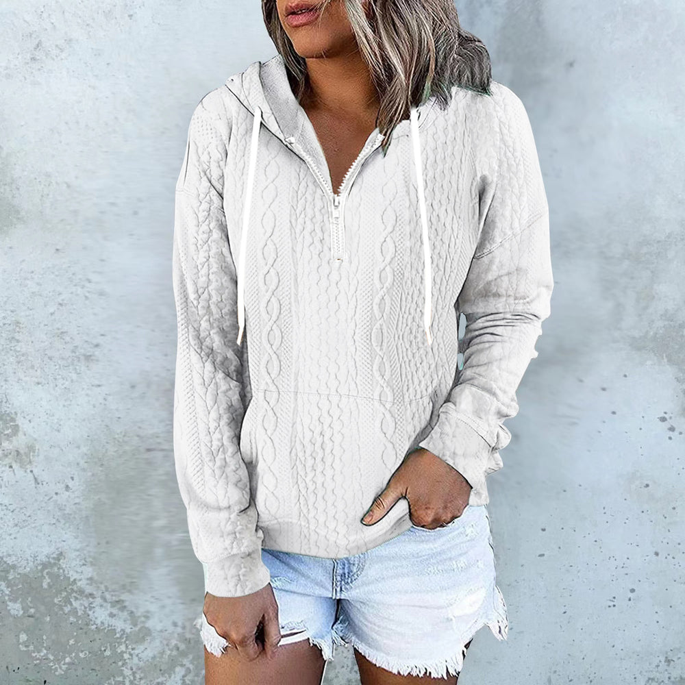 Women's Twist Texture Hoodie Drawstring Sweatshirt | Casual Daily Wear