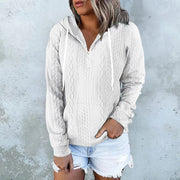 Women's Twist Texture Hoodie Drawstring Sweatshirt | Casual Daily Wear