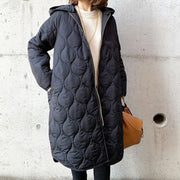 Women's Diamond Lattice Hooded Cotton Coat | Street Style Winter Jacket