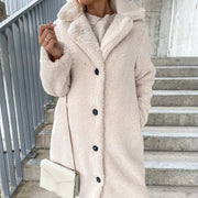 Women's Long-sleeved Lapel Plush Jacket | Cozy Winter Cardigan Top