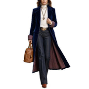 Women's Contrast Lace Velvet Long Coat | Outerwear