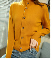 Women's Wool-Blend Knit Cardigan Jacket - Casual