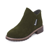 Women's Frosted Chunky Heel Ankle Boots | Vintage Fall Winter Boots