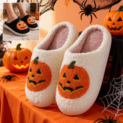Women's Halloween Pumpkin Slippers | Warm Winter Cartoon House Shoes