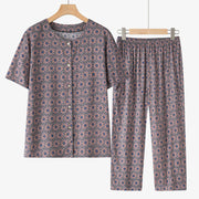 Women's Geometric Two-Piece Suit | Loose Summer Casual Polyester Shorts Set