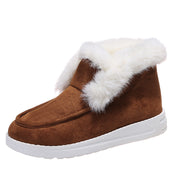 Women's Large Size Round Toe Cotton Shoes | Flat Casual Warm Flats