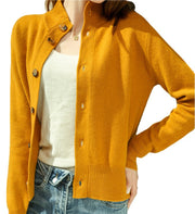 Women's Wool-Blend Knit Cardigan Jacket - Casual