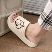 Women's Cute Cat Slippers | Thick Platform Non-Slip Slides