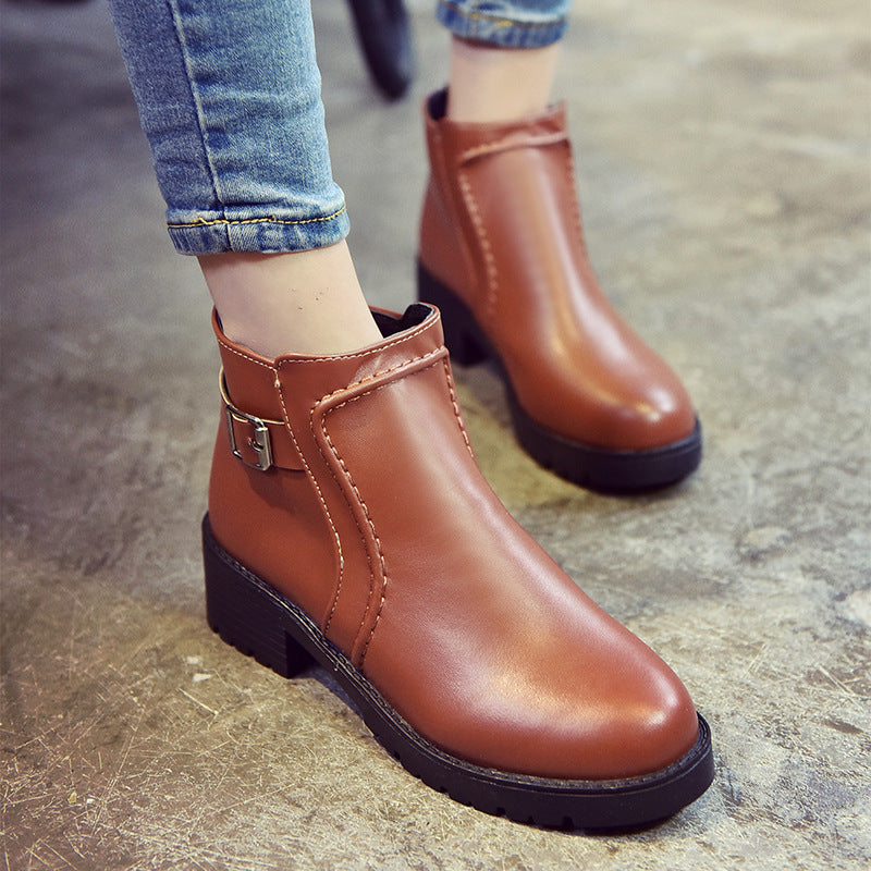 Women's Round Toe Snow Boots | Pure Color Autumn Winter Boots
