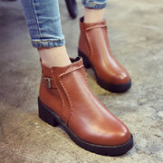 Women's Round Toe Snow Boots | Pure Color Autumn Winter Boots