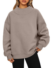 Women's Fleece-Lined High-Neck Sweatshirt | Casual Long Sleeve Pullover