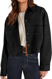 Women's Faux Suede Short Jacket | Lightweight Outerwear