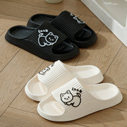 Women's Cute Cat Slippers | Thick Platform Non-Slip Slides