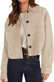 Women's Faux Suede Short Jacket | Lightweight Outerwear