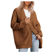 Women's Solid Color Cardigan Sweater | Casual Knit Layering Top