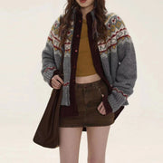 Women's Turtleneck Knit Cardigan, Thick Vintage Sweater Coat – Autumn Casual