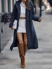 Women's Faux Fur Coat | Warm Hooded Long Teddy Jacket
