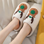 Women's Elk Print Winter Slippers | Soft Cozy House Shoes