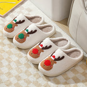 Women's Elk Print Winter Slippers | Soft Cozy House Shoes