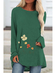 Floral Print Blouse | Women's Casual Long Sleeve Polyester Top