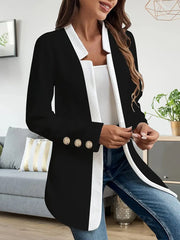 Women's Gold Cufflink Blazer | Color Block Jacket