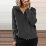 Women's Striped Zip Knit Cardigan