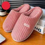 Women's Solid Color Cotton Slippers | Warm Winter House Shoes