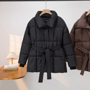 Women's Mid-Length Down Jacket | Loose Fit Winter Coat