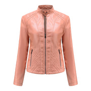 Women's PU Leather Motorcycle Jacket