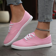 Women's Classic White Canvas Training Shoes | Flat Casual Sneakers