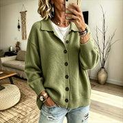 Open-Front Lapel Cardigan | Women's Casual Knit Sweater