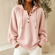 Hooded Knit Cardigan | Women's Relaxed Solid Color Long Sleeve Sweater