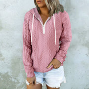 Women's Twist Texture Hoodie Drawstring Sweatshirt | Casual Daily Wear