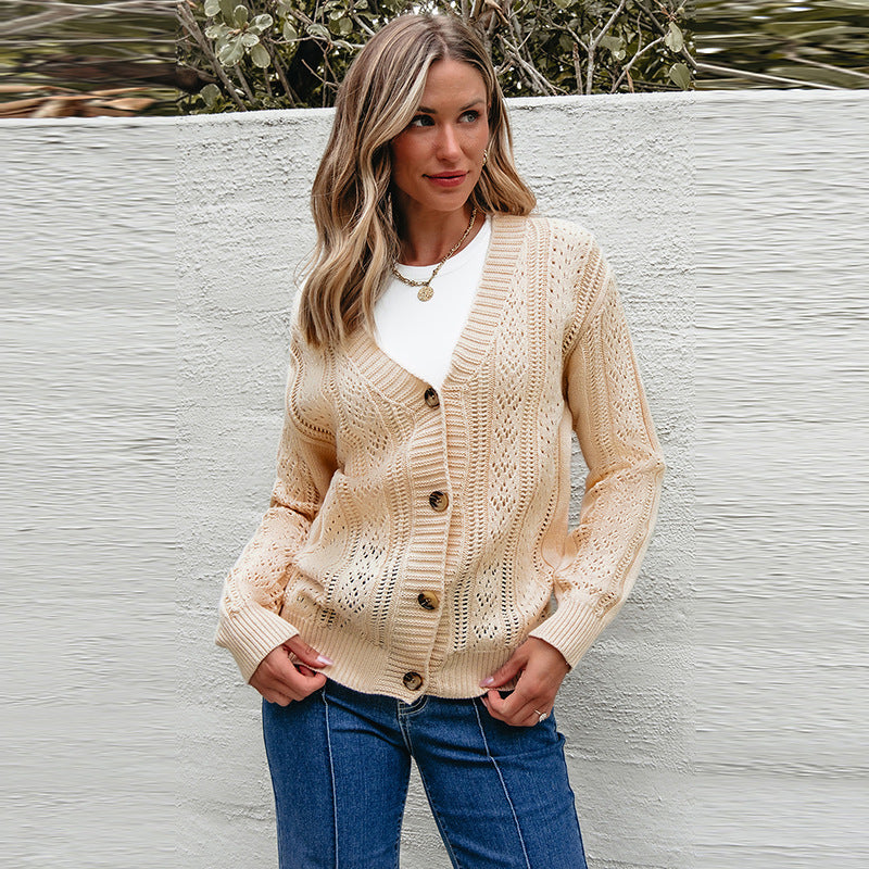 Women's Off-Shoulder Knit Cardigan, All-Match Longline Sweater – Winter Casual