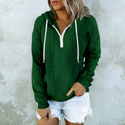 Women's Twist Texture Hoodie Drawstring Sweatshirt | Casual Daily Wear